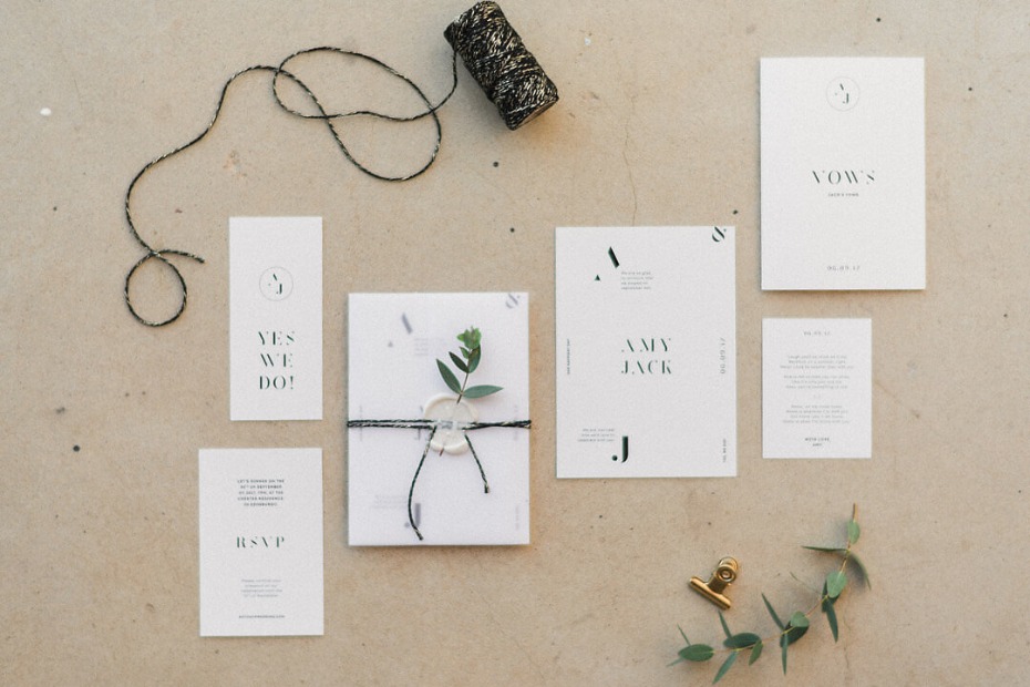 sweet and simple modern chic wedding stationery