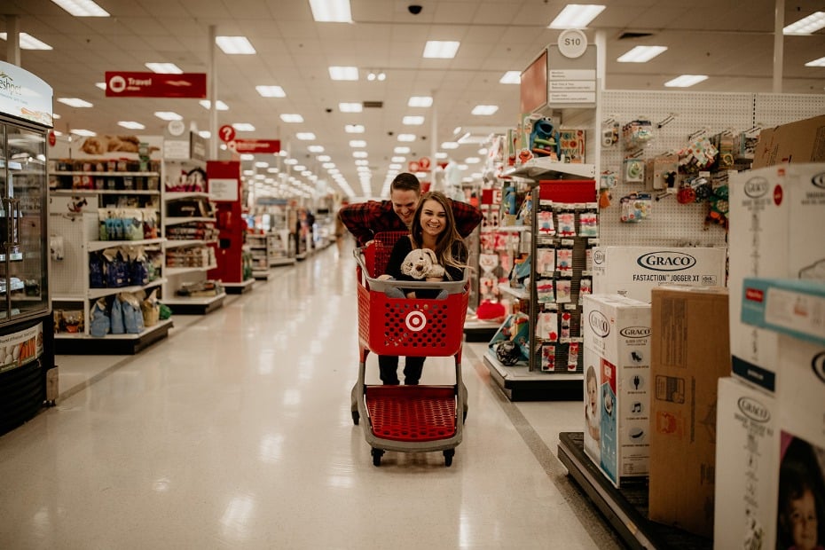 Late night engagement shoot in Target