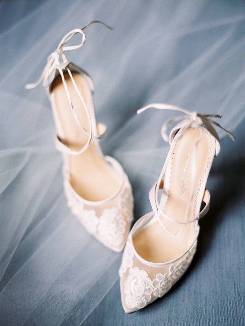 lacy and strappy wedding shoes
