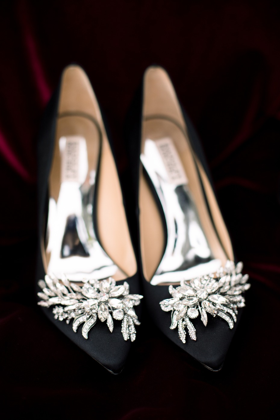 black crystal wedding shoes