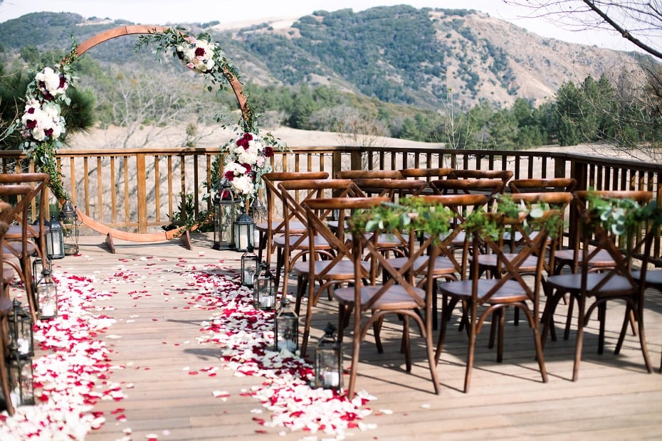 outdoor wedding ceremony for your cooler month weddings