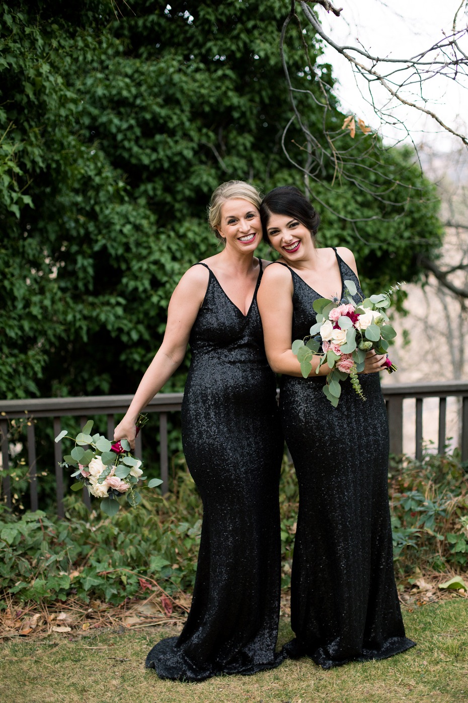 slinky black sequin bridesmaid dresses