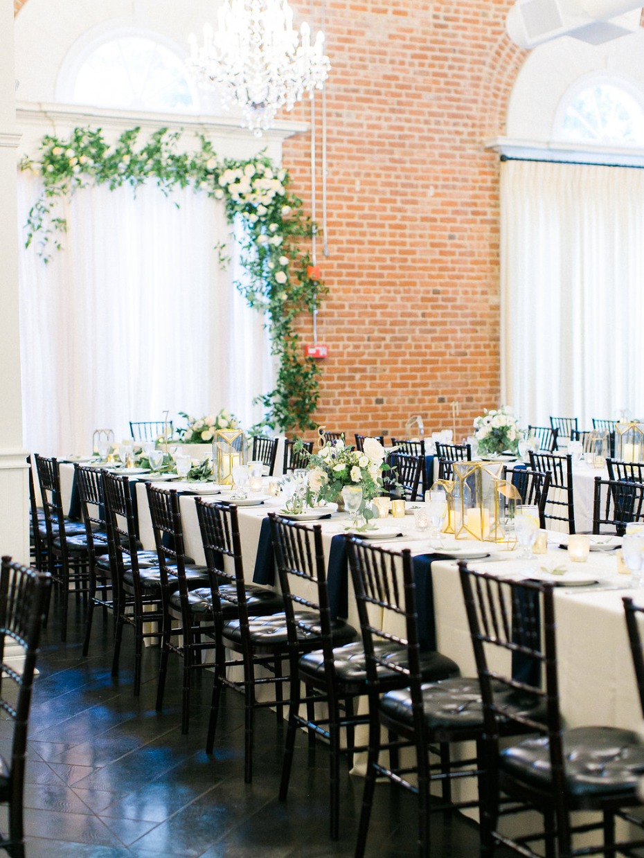 Love the dark chair for this chic reception