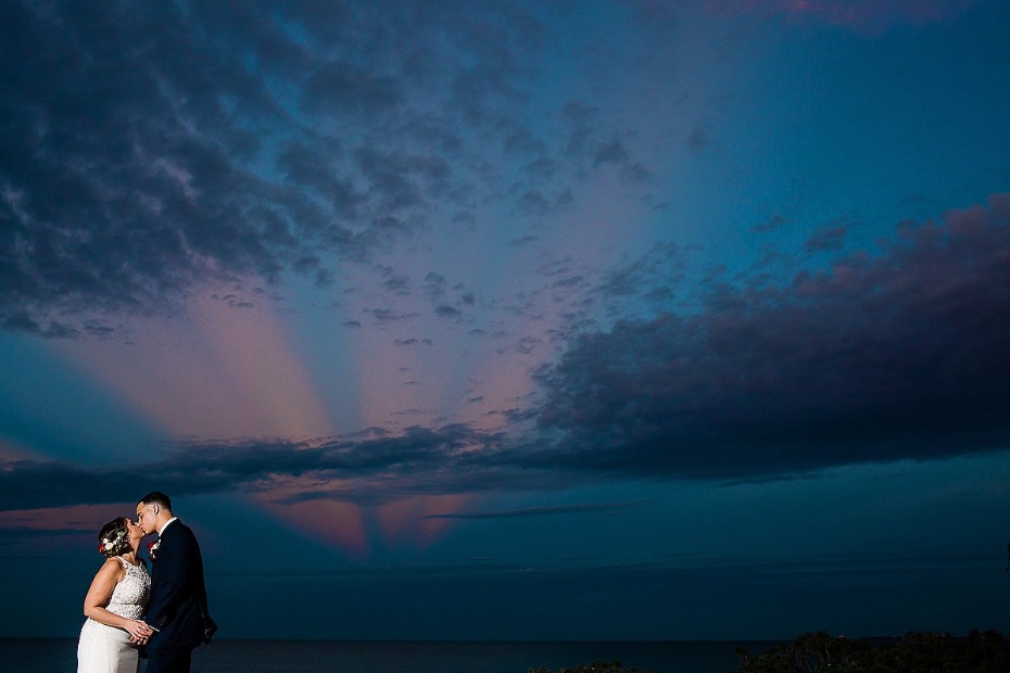 the sun has set an these two are newlyweds