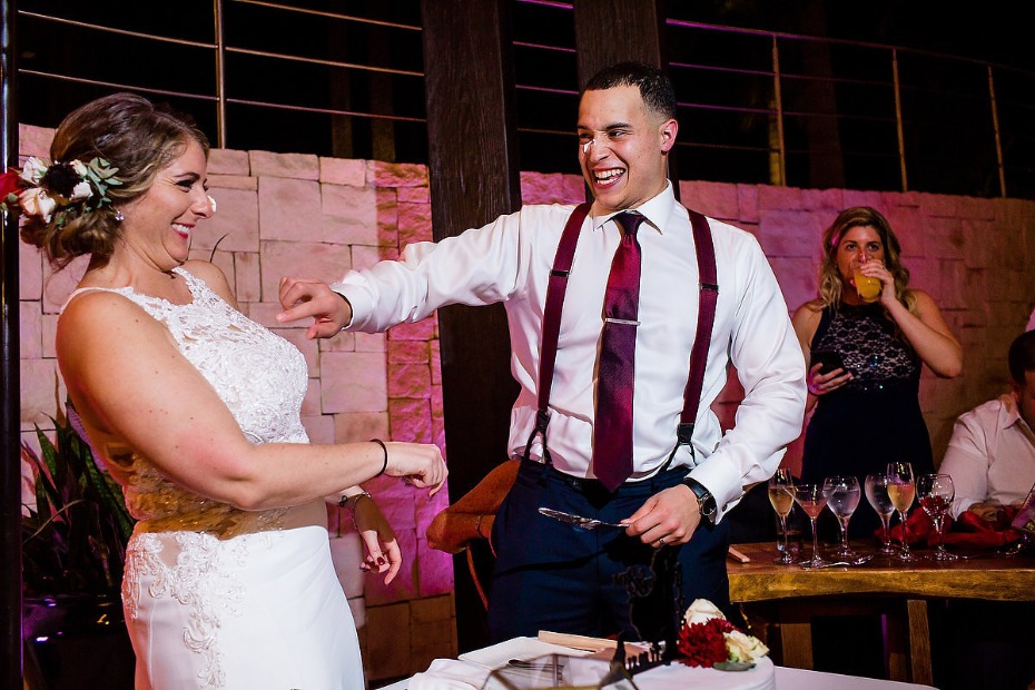 cutting the cake