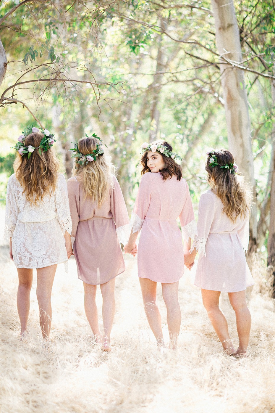 mix and match pink bridesmaid robes