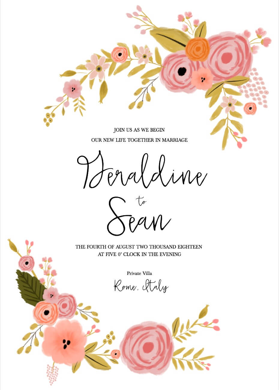 Free Printable Wedding Invitation