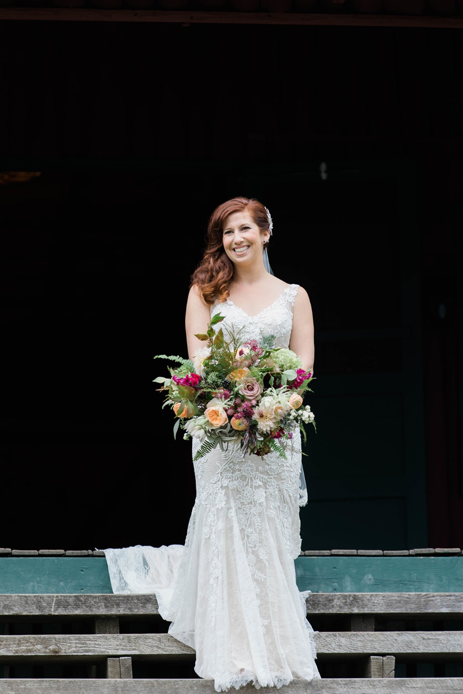 bride in BHLDN wedding gown