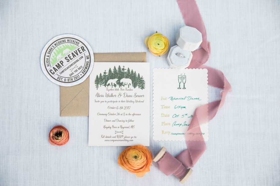 wedding invitations for your rustic summer camp wedding