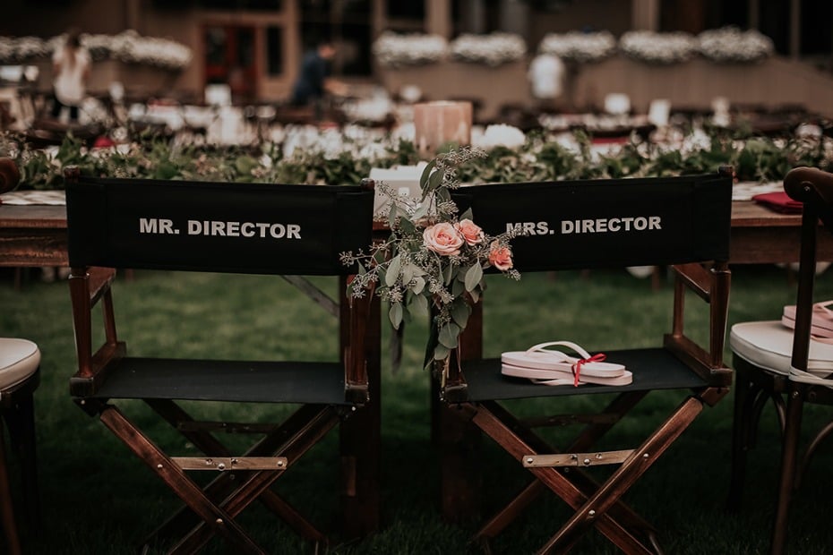 cute his and hers director chairs