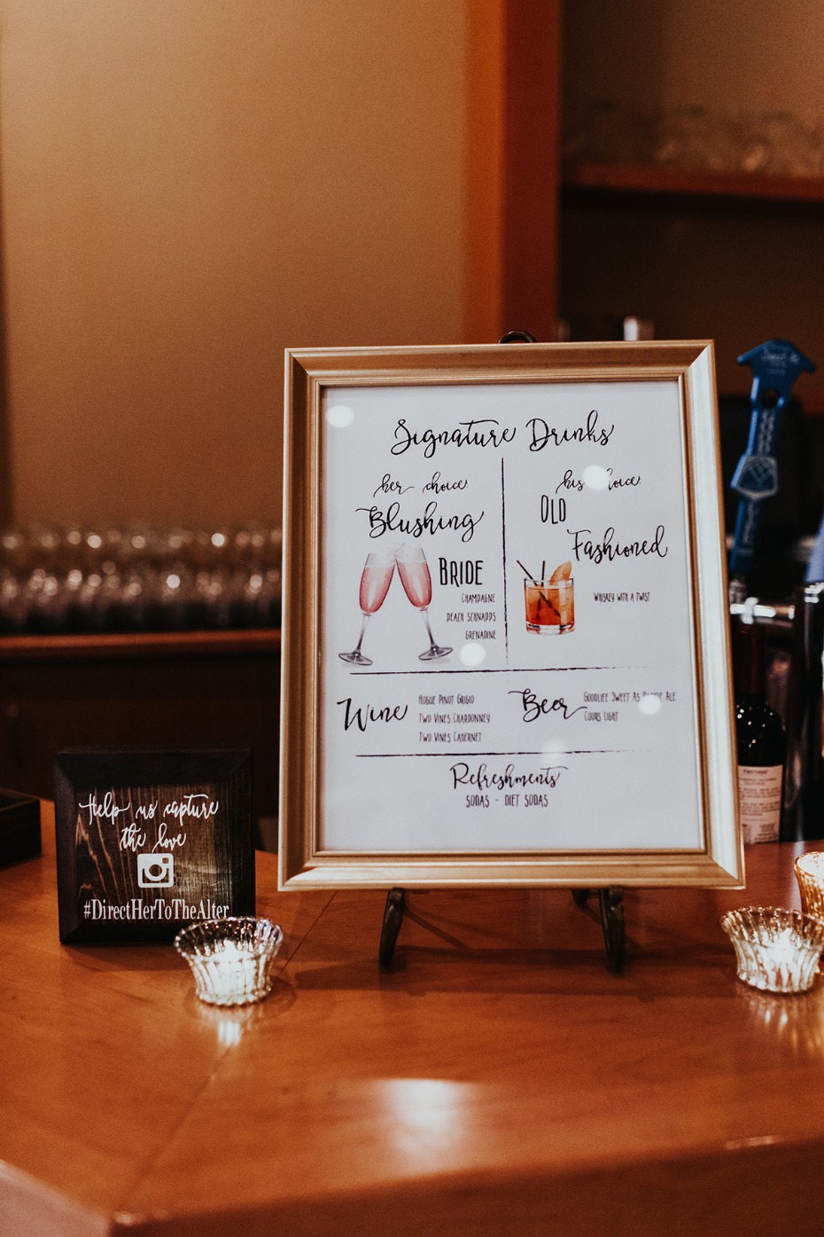 wedding bar menu