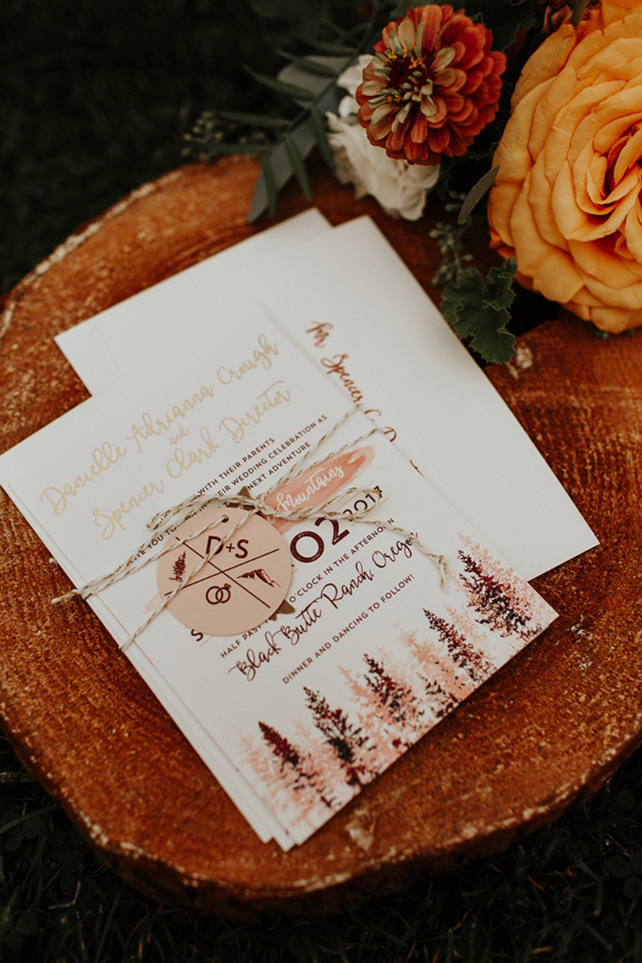 forest inspired wedding stationery