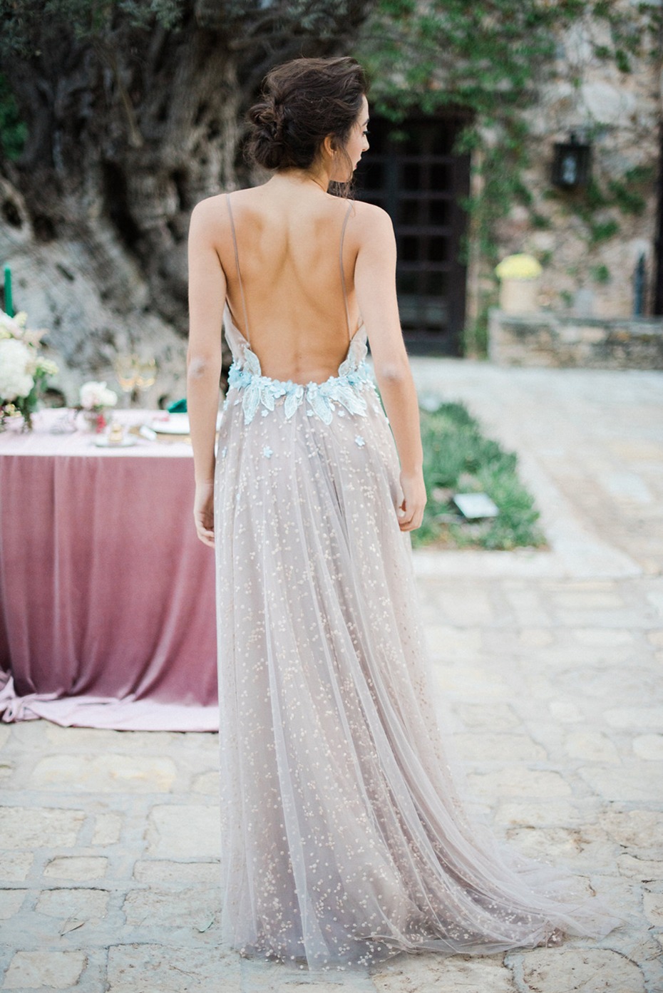 backless wedding gown