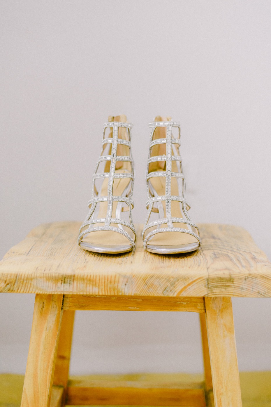 sparkly birdcage style wedding shoes