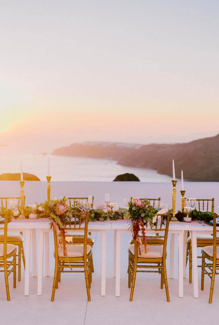 golden hour wedding reception