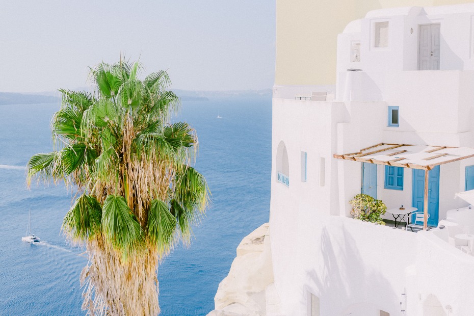 cliff side wedding venue in Greece