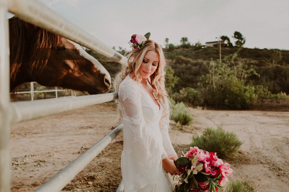 A bride and a horse