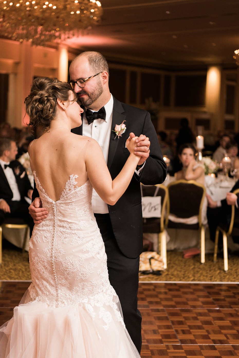 First dance for this formal black tie wedding