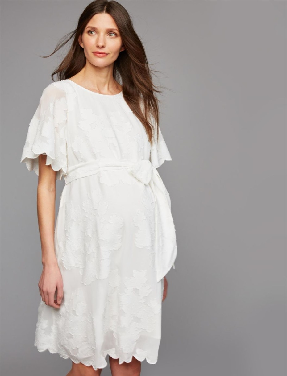 A Pea in the Pod Short Flutter Sleeve Bridal Dress