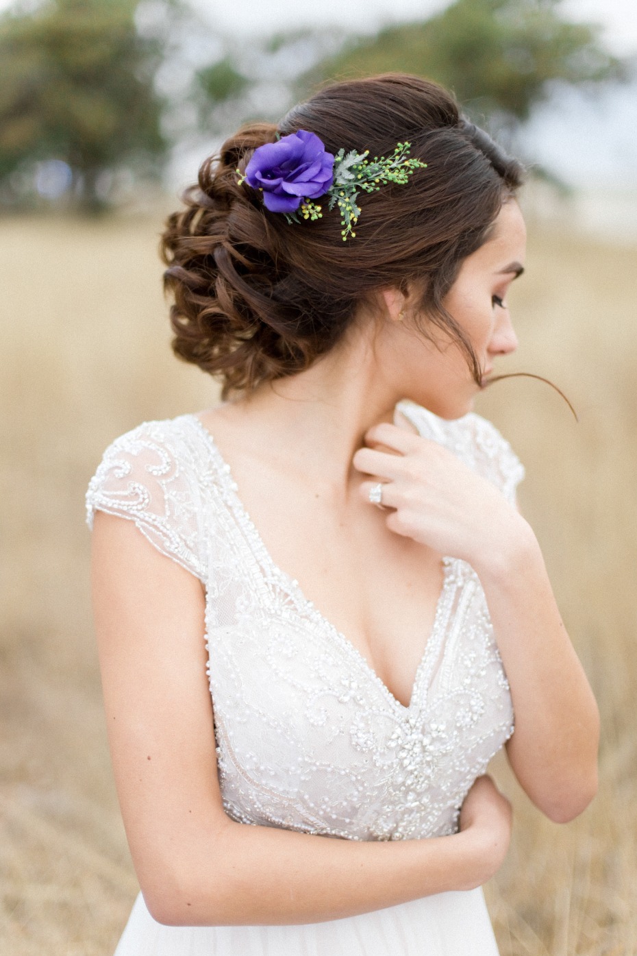Beautiful hair with floral accessory