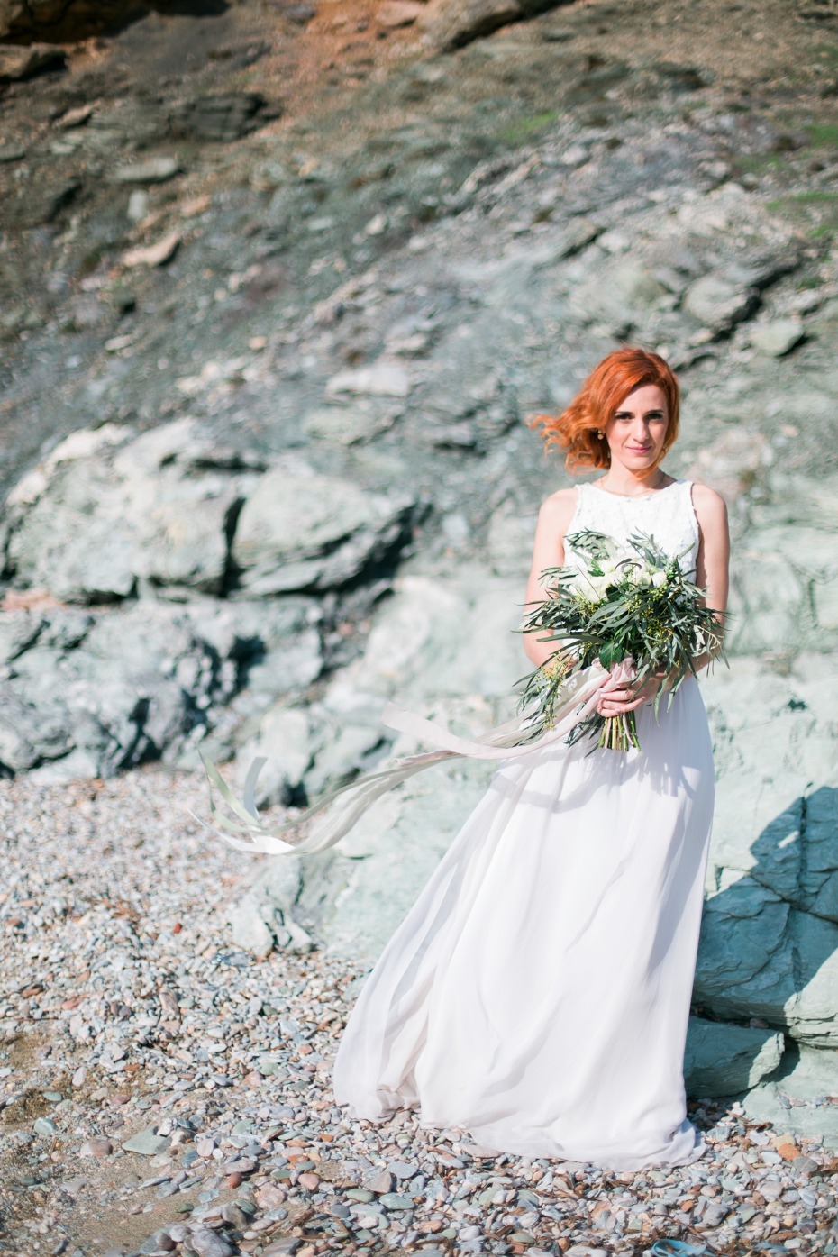 Beach bride and Greece
