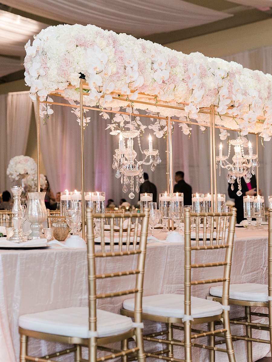 A Glam Ballroom Wedding In Alabama With Pops Of Gold And Pink