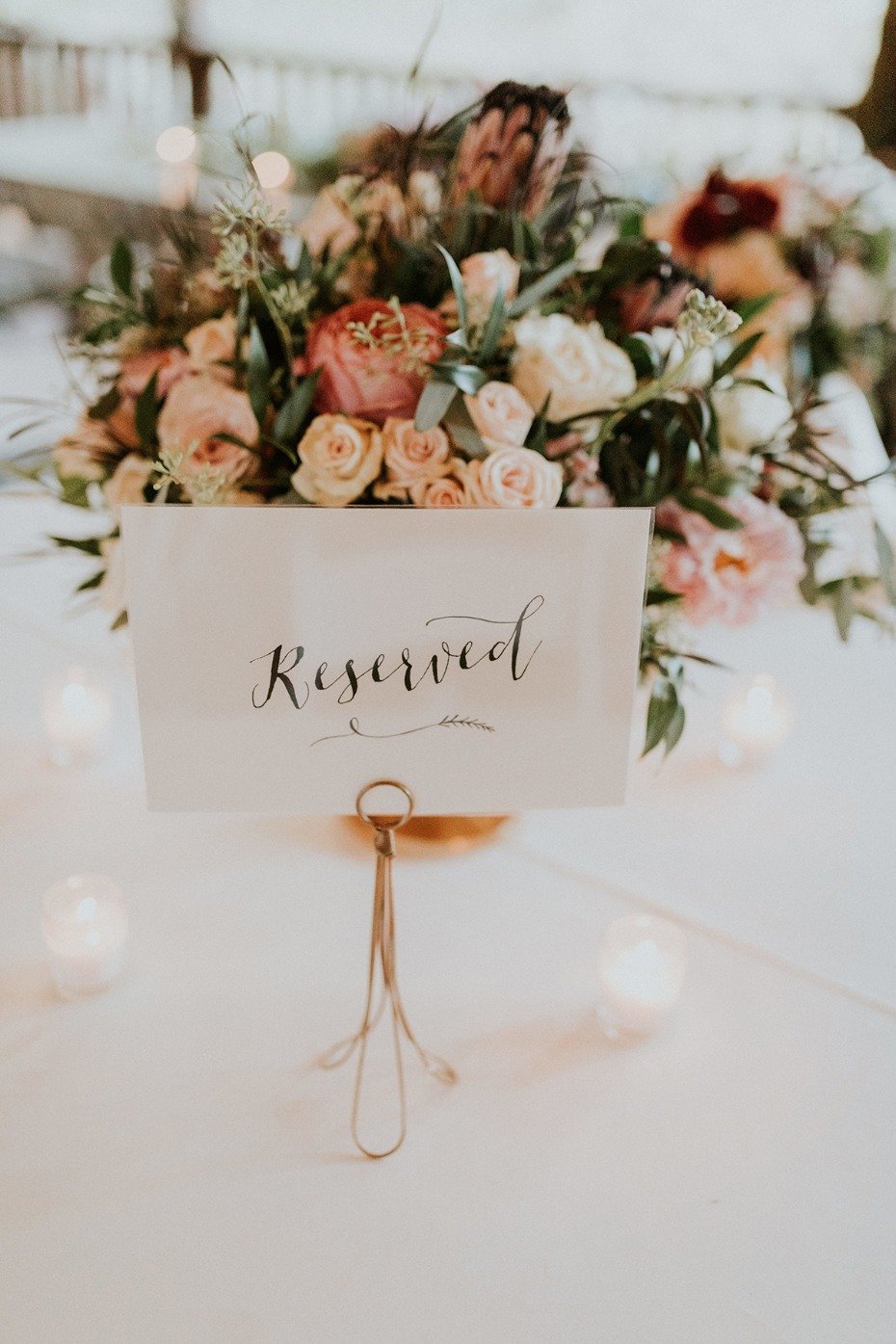 elegant reserved wedding table sign