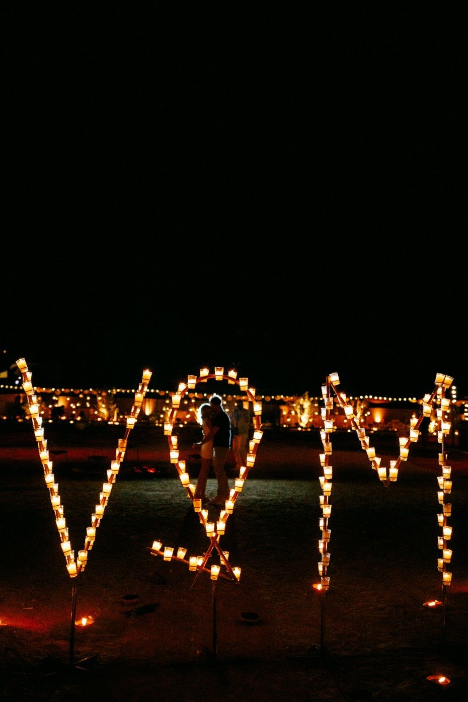 wedding couples initials in lights