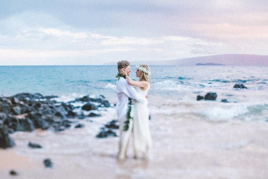 Couple Getting Married on a Beach in Maui Photo by Angie Diaz