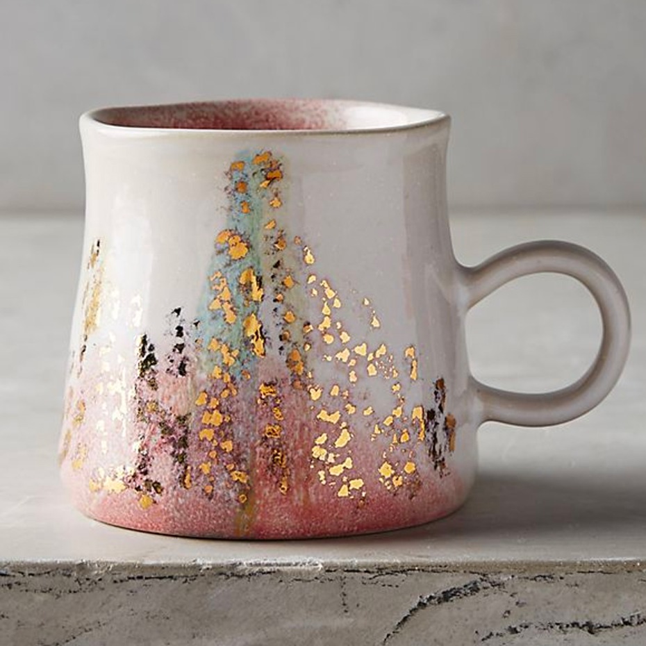 blush and gold mug from Anthro