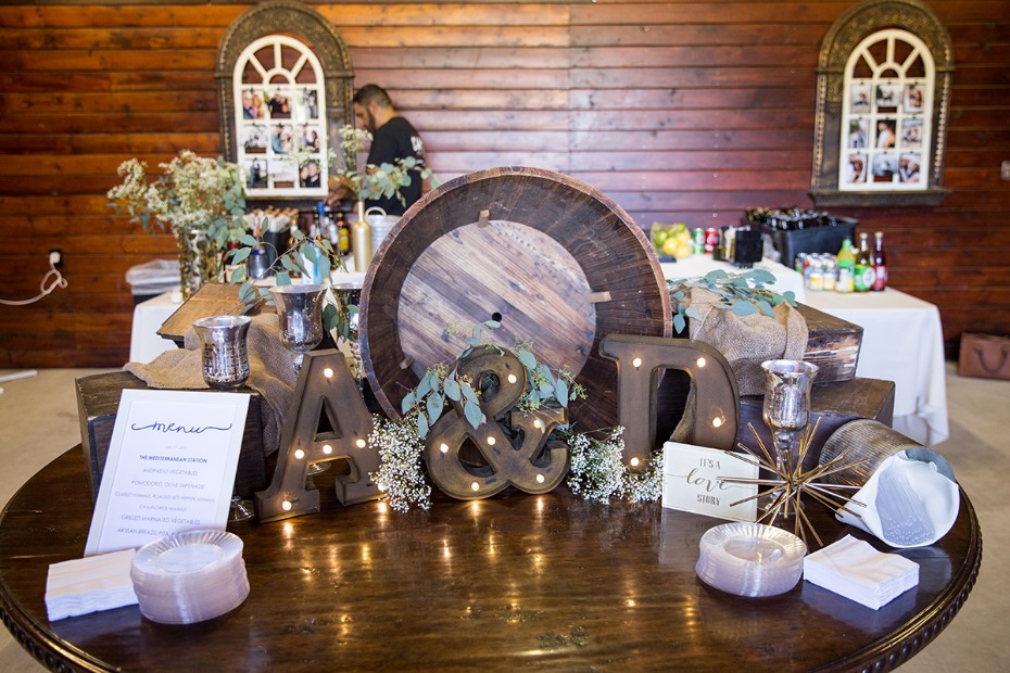 wedding entrance and welcome table