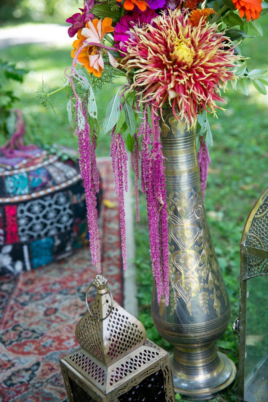 tall whimsical wedding flower arrangement