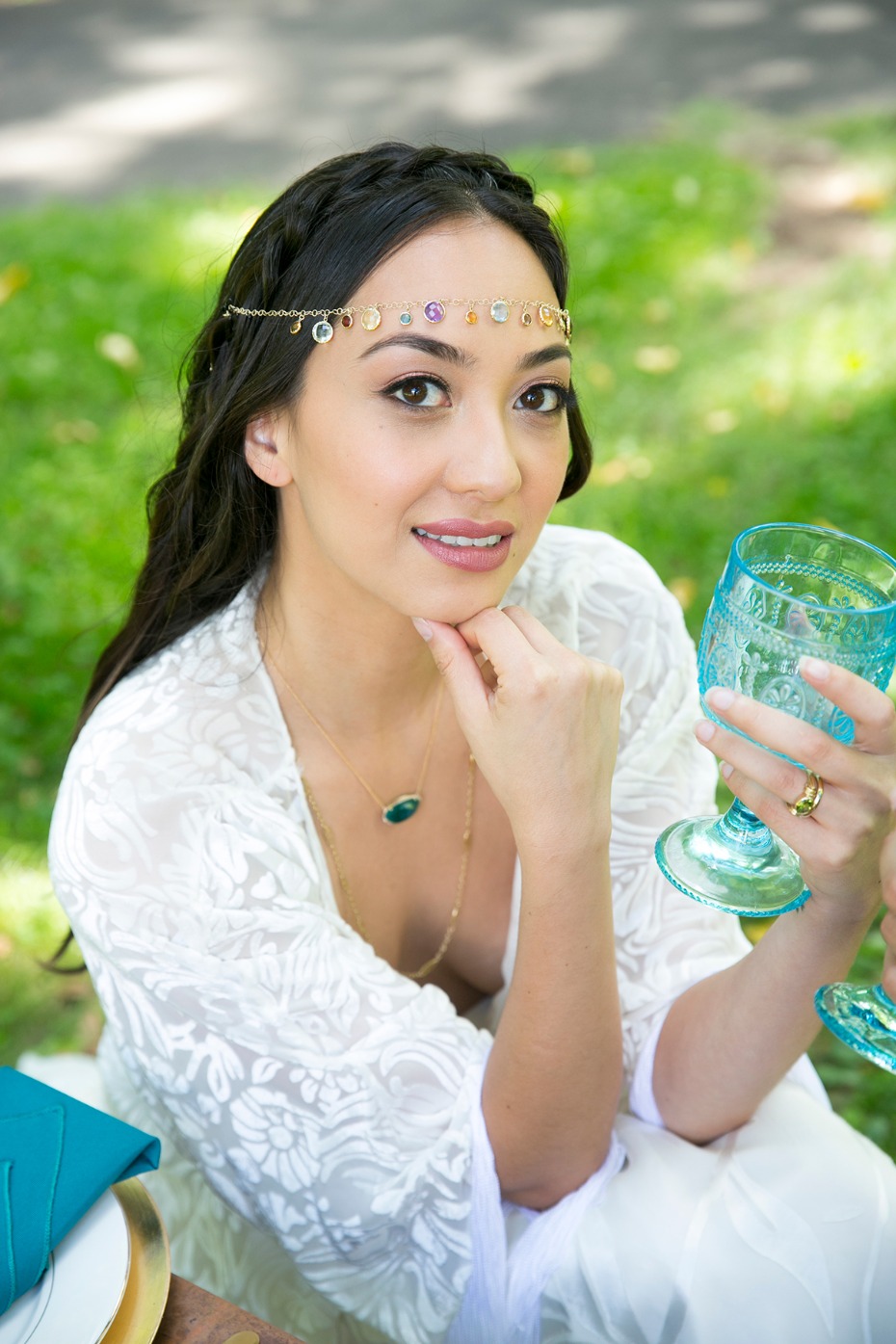 bride with fun and whimsical accessories