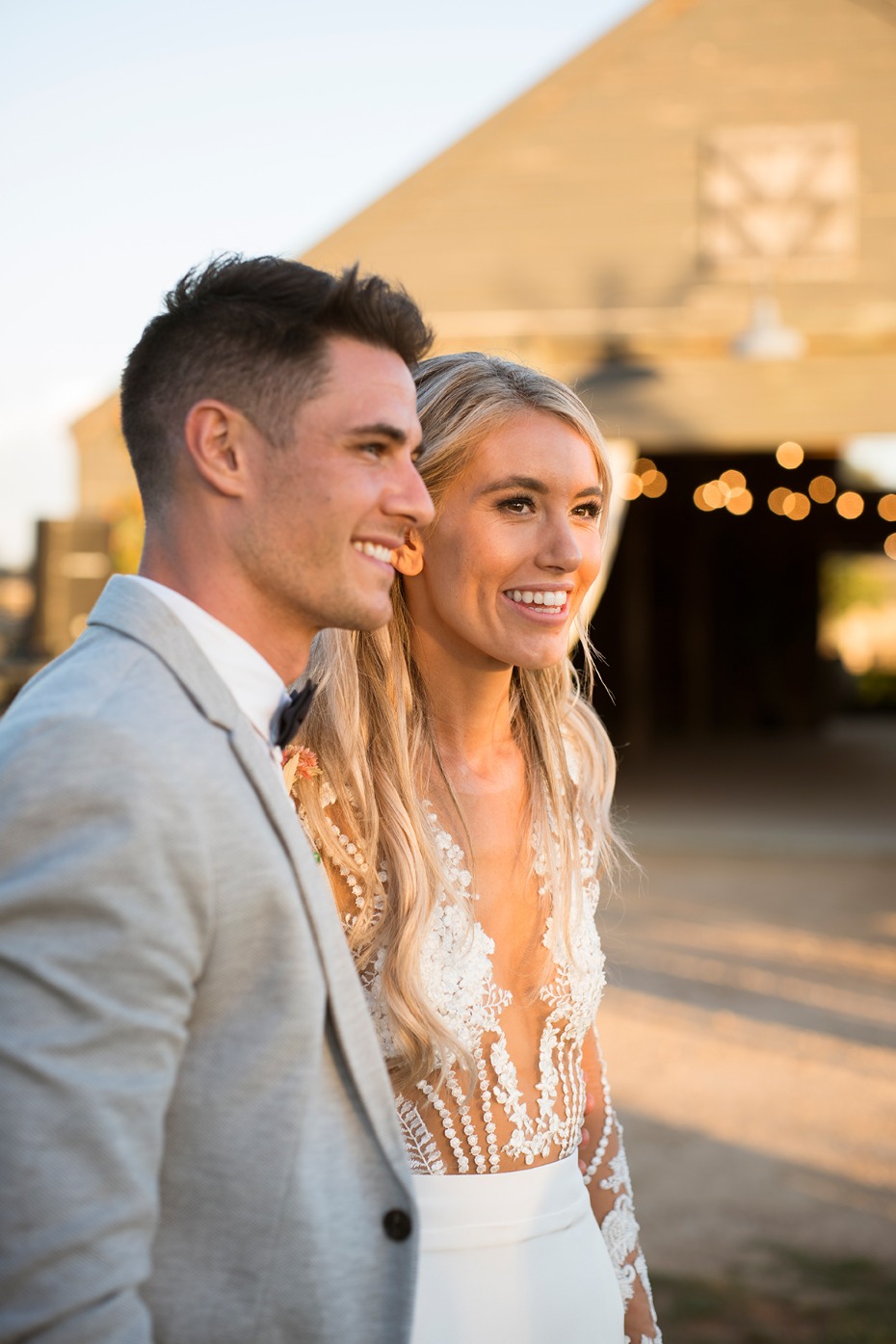 happy wedding couple