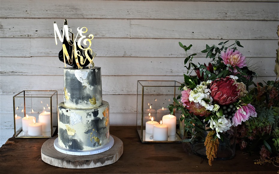 marbled wedding cake