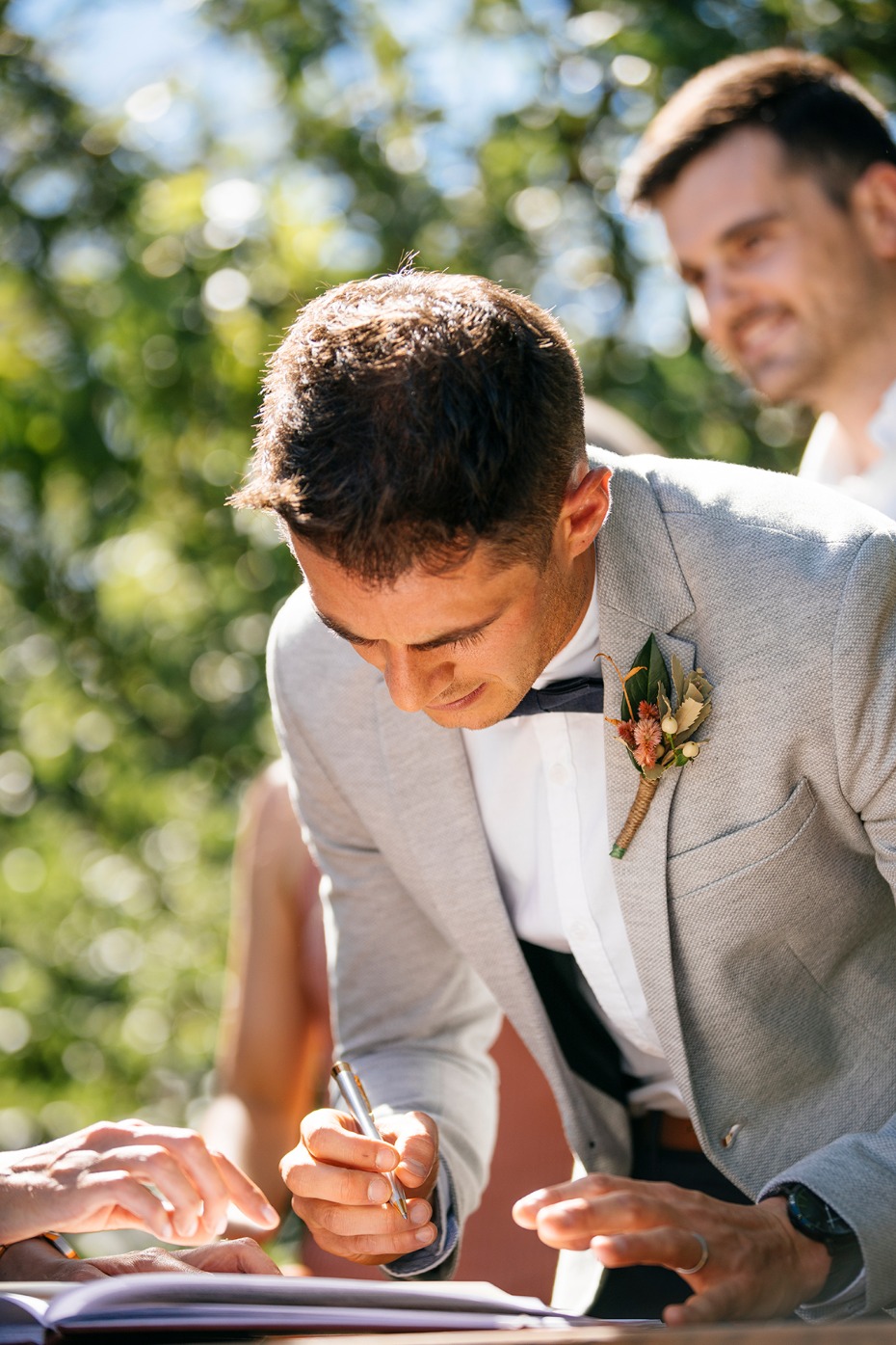 signing the wedding license