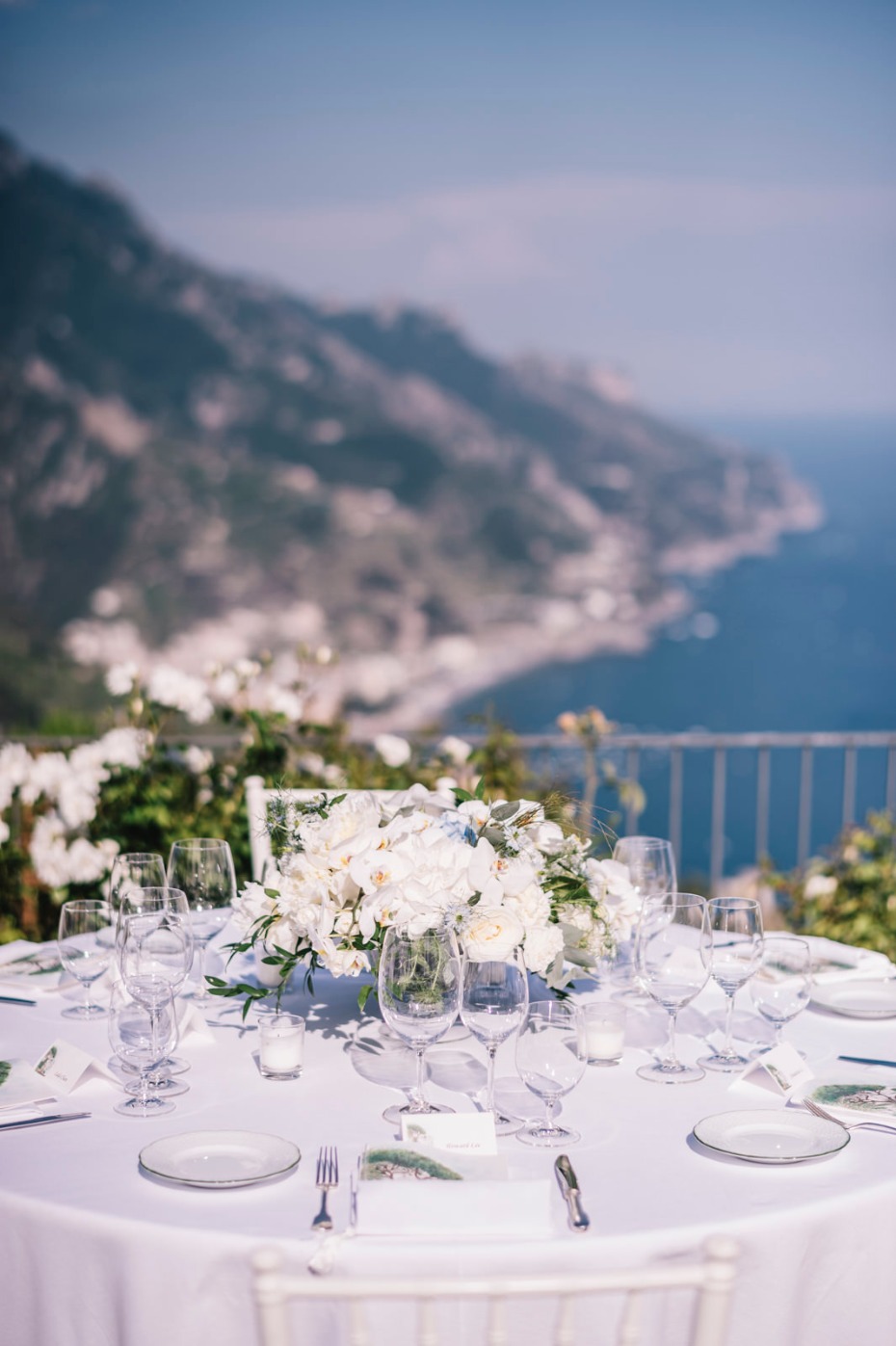 Italian coast wedding reception