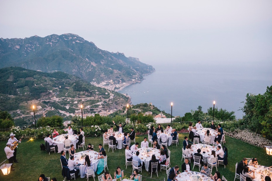 a reception with a view