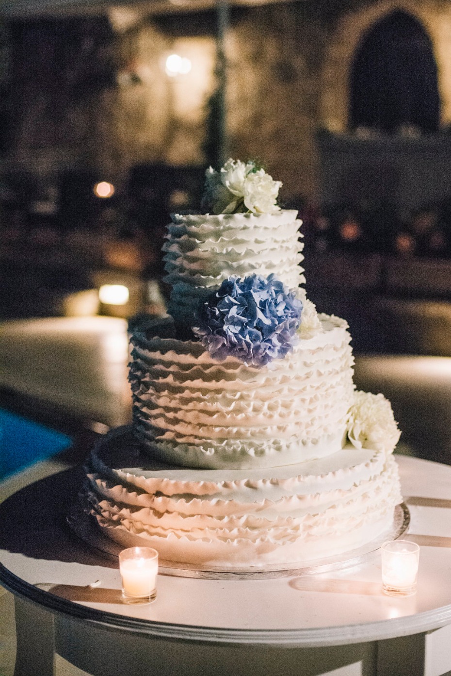 ruffled wedding cake