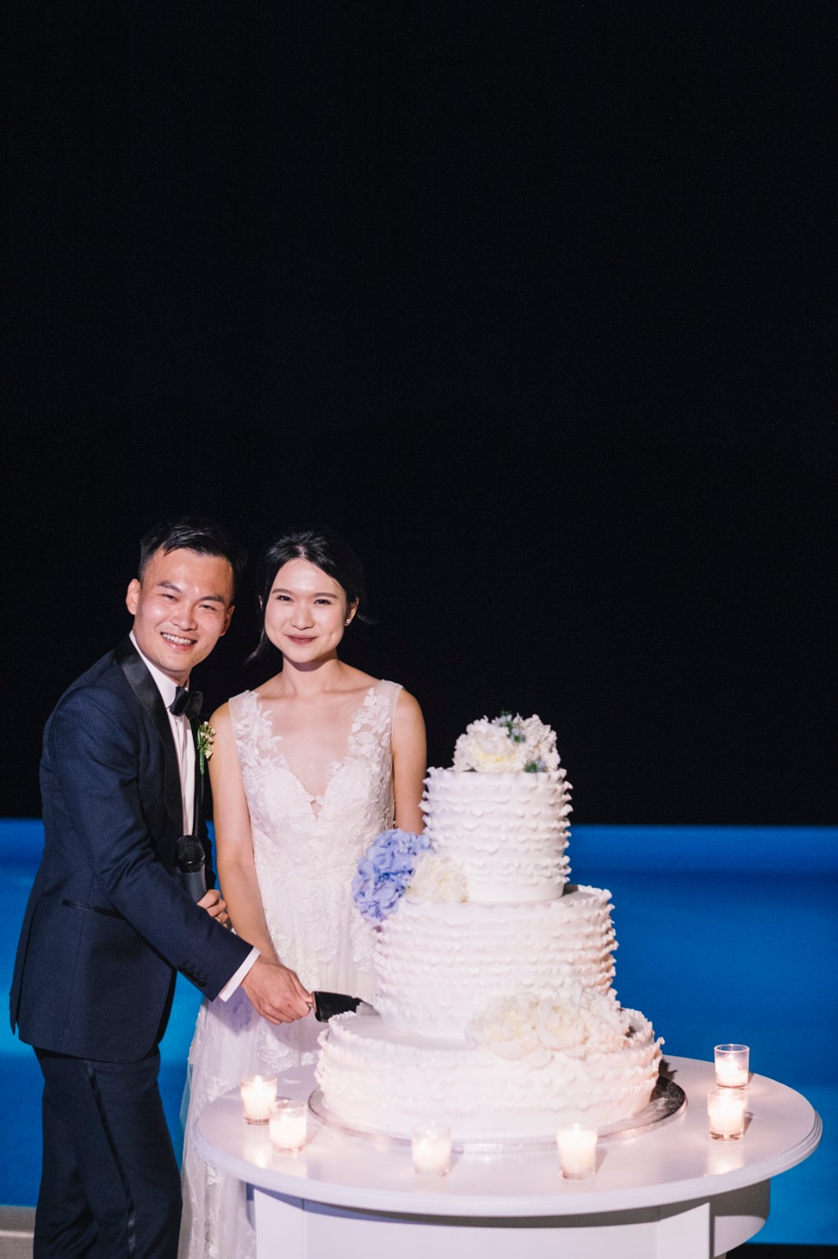 cutting the cake