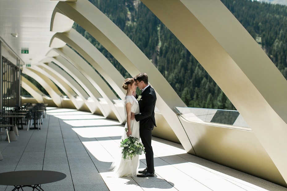 bride and groom at InterContinental Davos