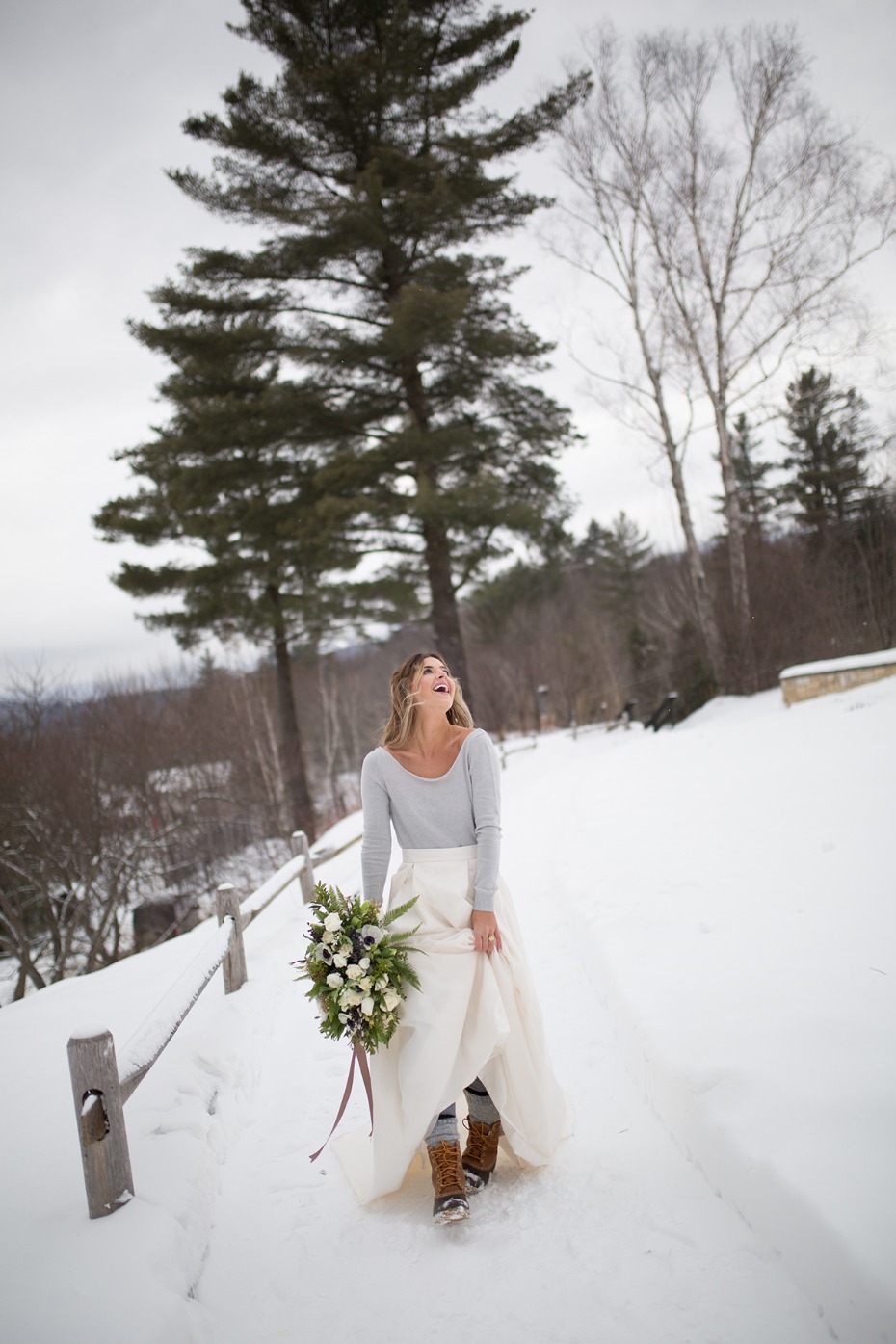 winter wedding style for the bride