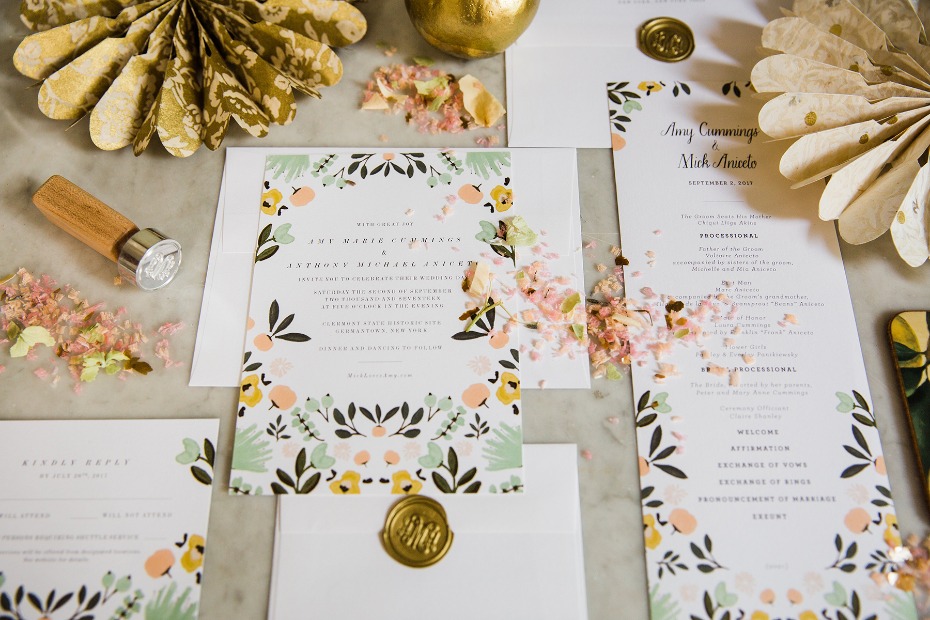 floral inspired wedding stationery