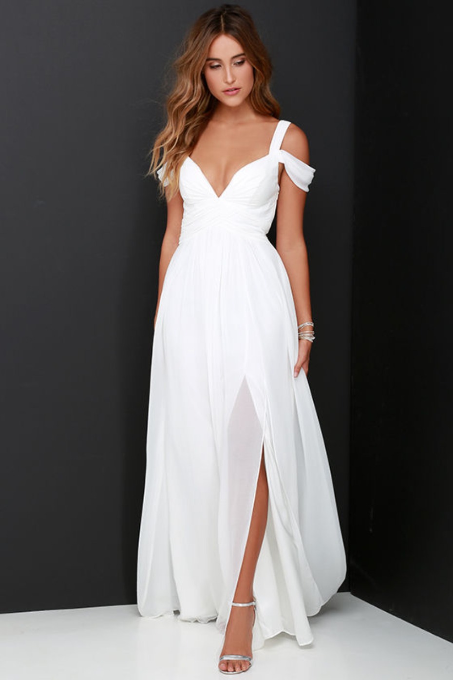 Lulu's Maternity Gown White