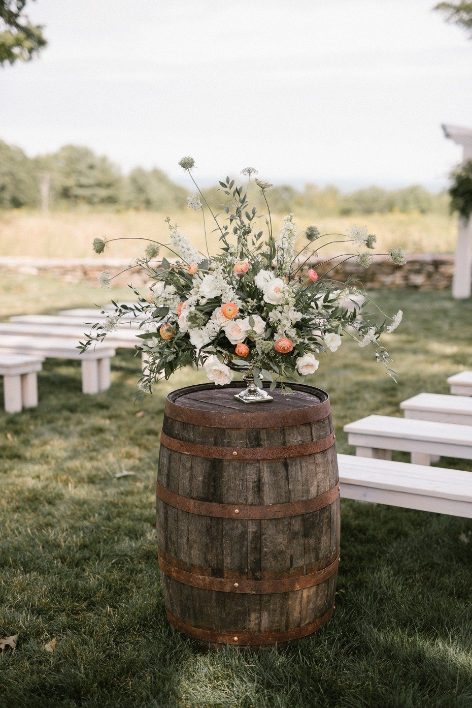 Wild and loose ceremony flowers