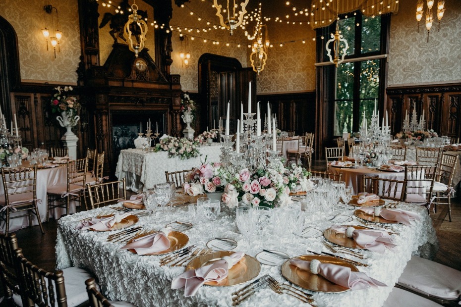 wedding reception with all the perfect details at Chateau Challain