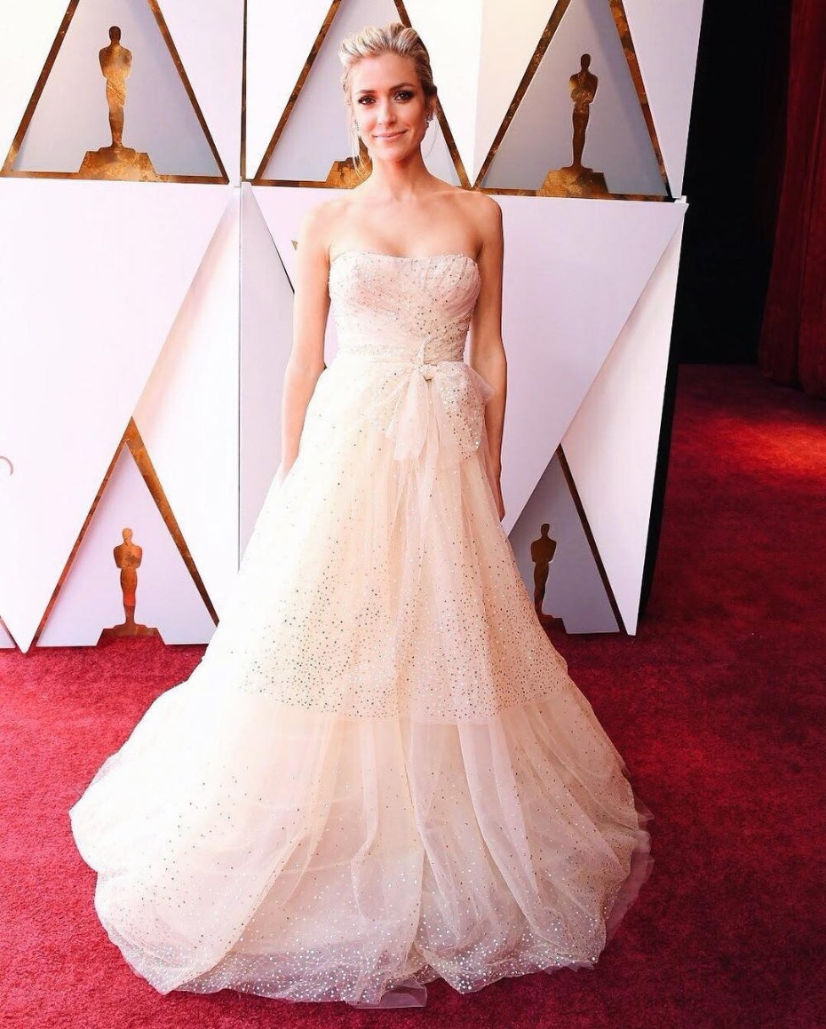 Kristin Cavallari at the Oscars red carpet wearing a gown