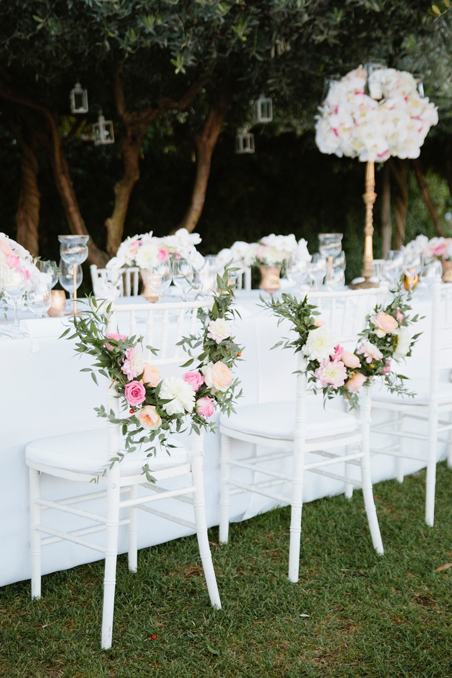 wedding floral seat decor