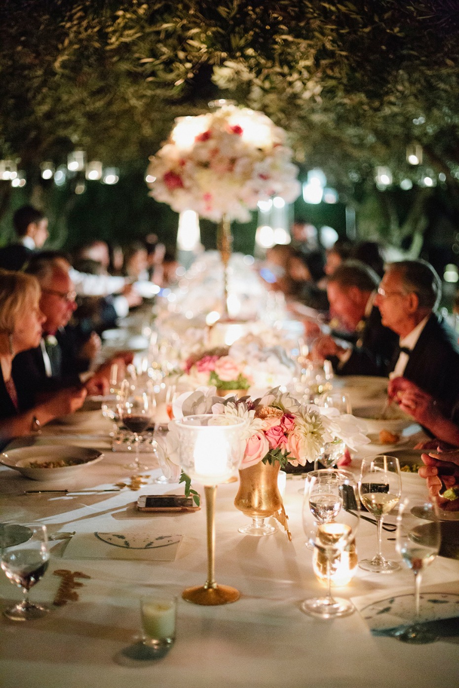 candlelit wedding reception table