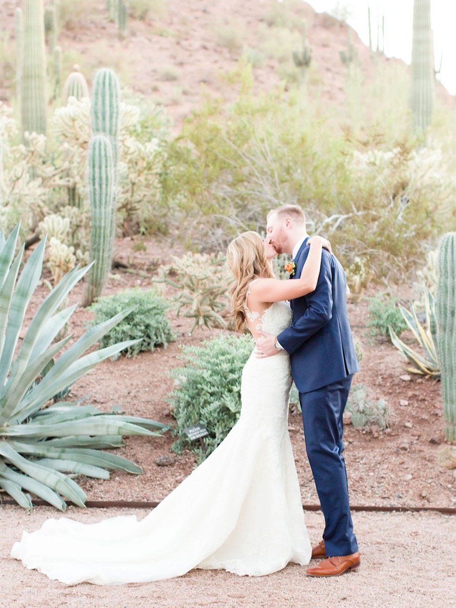 Pink And Gold Desert Wedding At The Desert Botanical Garden